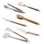 Outset Verde Recycled Stainless Steel and Bamboo Grilling Set
