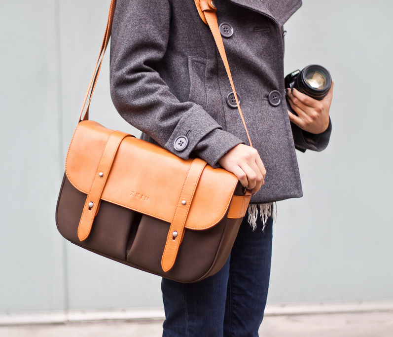 Classic Leather Camera Satchel