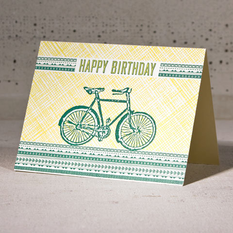 Hammerpress bicycle happy birthday card