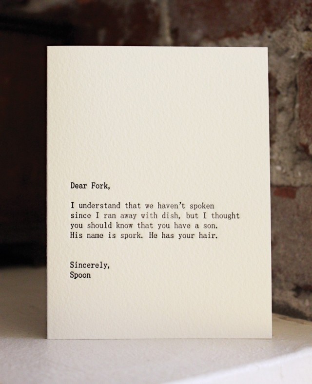 Dear Fork by Sapling Press