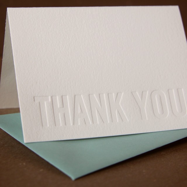 Ruby Press Modern Block thank you card