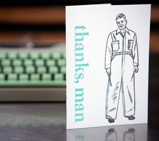 Thanks Man Card Set by Blackbird Letterpress