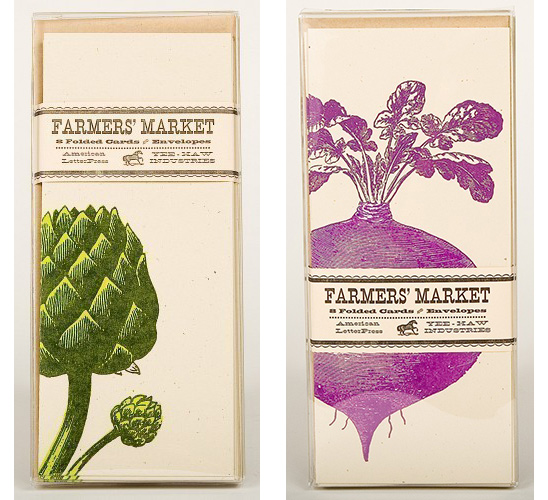 Yee-Haw Industries Farmers Market Cards - Artichokes and Beets