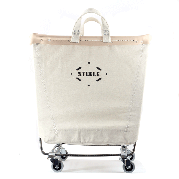 canvas laundry cart on wheels