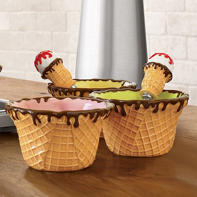 Ice Cream Cones: Gift Wrap Paper / Birthday / Parties / Anniversary /  Holidays / Valentines / Cone / Wafer / Sugar / Waffle / Pretzel — Yeesan Loh