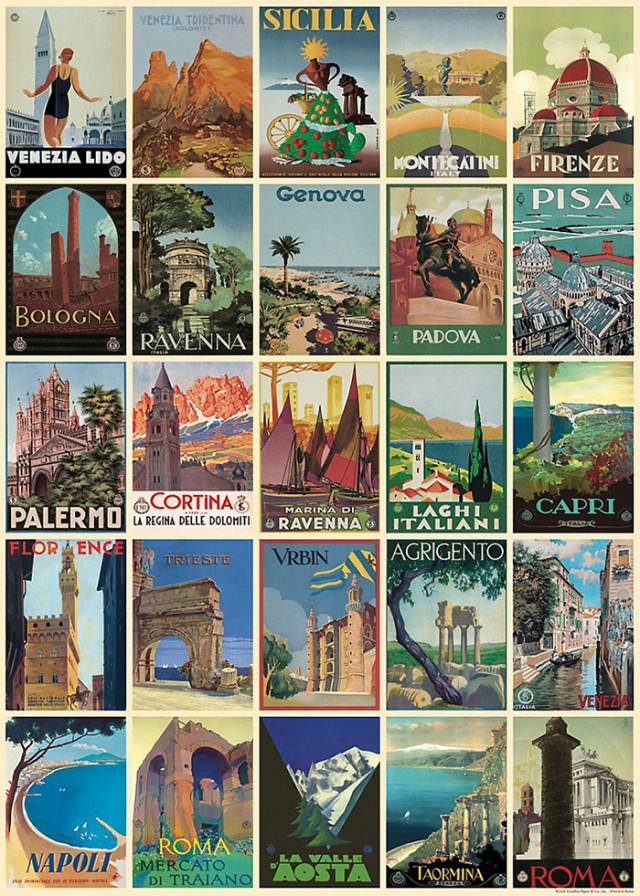 Cavallini Italian Postcards Wrapping Paper