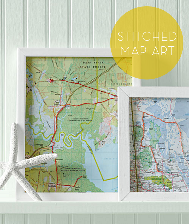 Stitched Map Art / Image: Martha Stewart Living