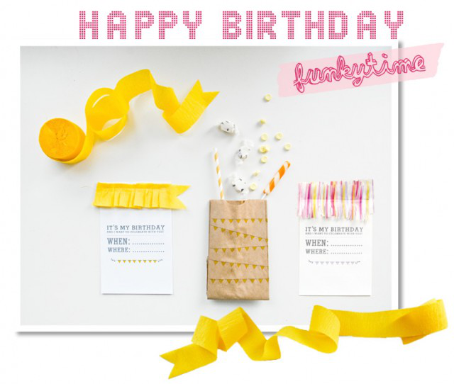 Printable Birthday Invites and Goodie Bags from Funkytime