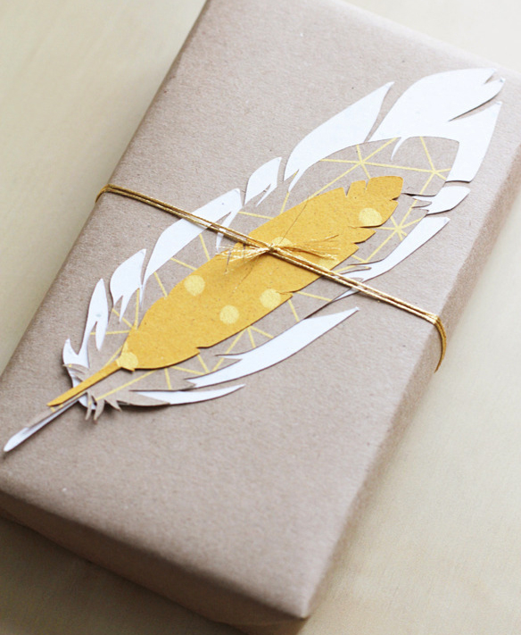 fellow fellow feather gift tags