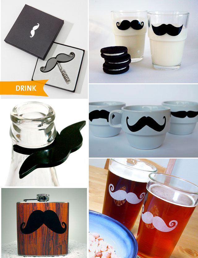 Movember mustache drinking accessories