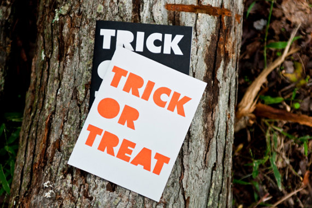 trick or treat Halloween card