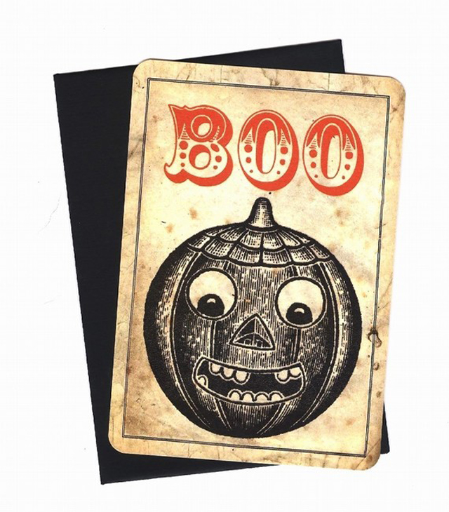 vintage Halloween pumpkin card