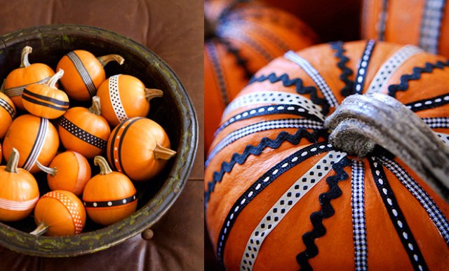 Pumpkin's Decorated with Ribbon