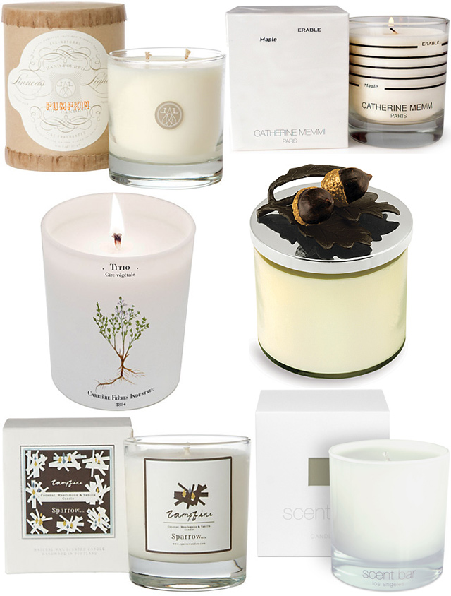 Autumn Candles - white collage