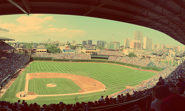 Chicago's Wrigley Field, Canvas Photo Print by Nader Farzan