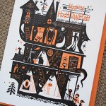 haunted house Halloween card