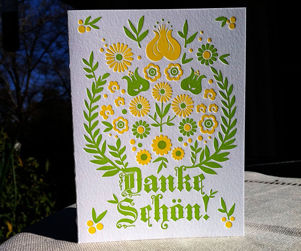 Letterpress German Thank You Card by Concrete Lace