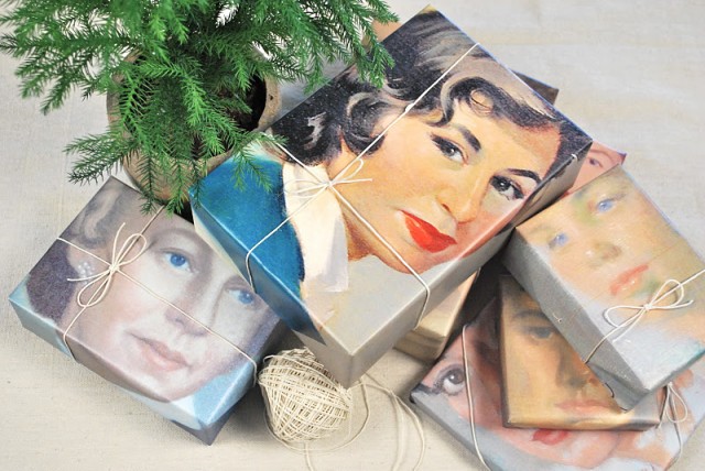 Vintage Portraits Wrap by Something's Hiding in Here