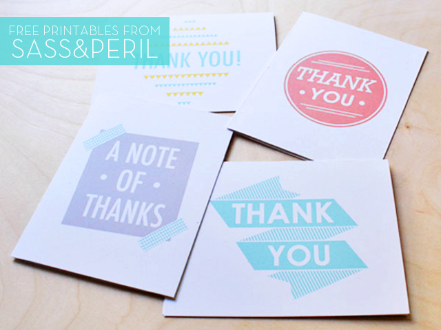Free Printable Thank You Cards from Sass&Peril