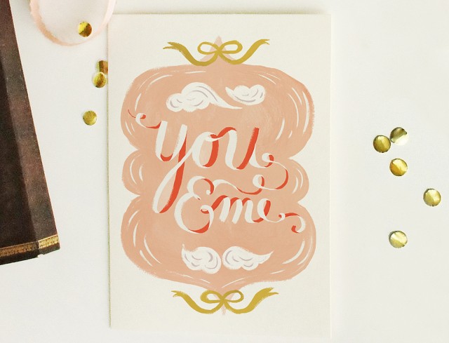 You and Me Valentine Card by Quill & Fox