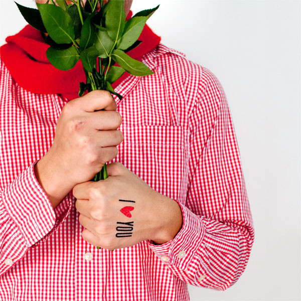 Tattly I Heart You Tattoo with Roses