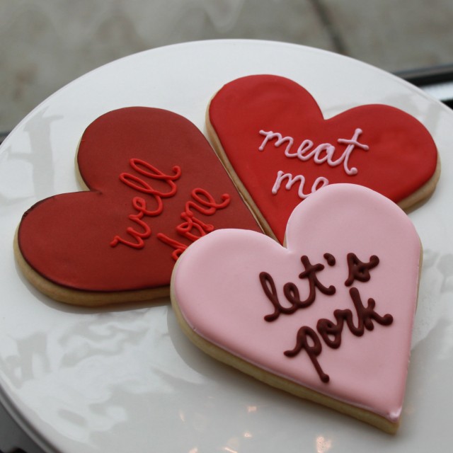 Man Meat Heart Cookies by Whipped Bakeshop