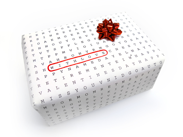 Wordless Universal Word Search Wrapping Paper - With Love