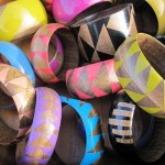 Hand Stained and Painted Wood Bangles by Voz