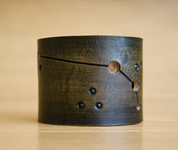 Mens Leather Aries Cuff