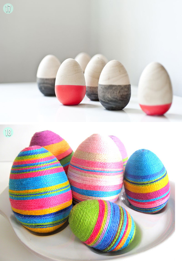 Dipped wooden Eggs and String wrapped eggs by Craftberry Bush