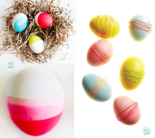 Neon Dipped Eggs and Thread wrapped eggs