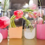 Pretty Painted Centerpieces by Project Wedding