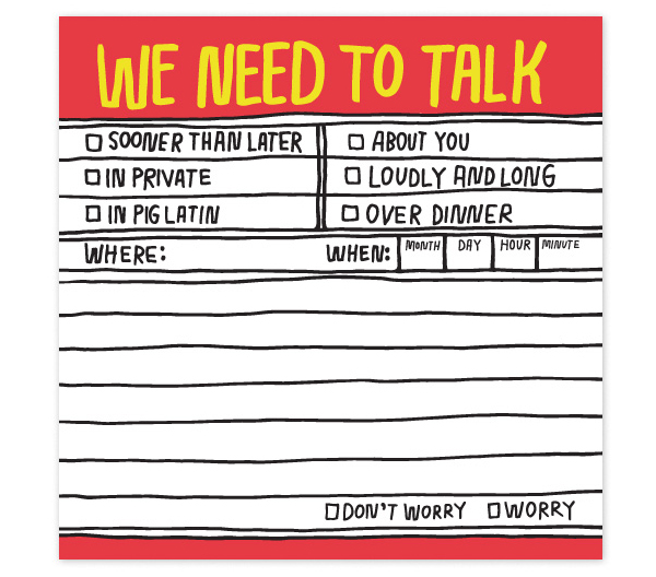 Hand-Lettered Notes by Kate Bingaman Burt and Knock Knock: We Need To Talk