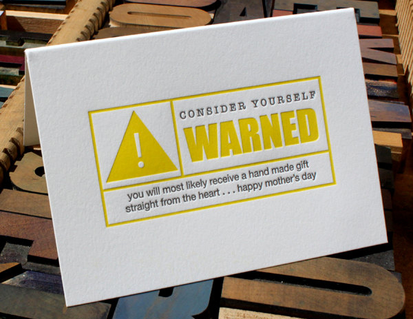 Consider Yourself Warned Card by Flywheel Press