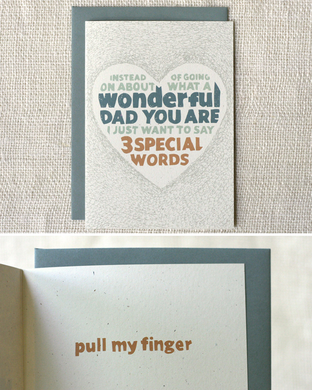 Pull My Finger Father's Day card by Wit & Whistle