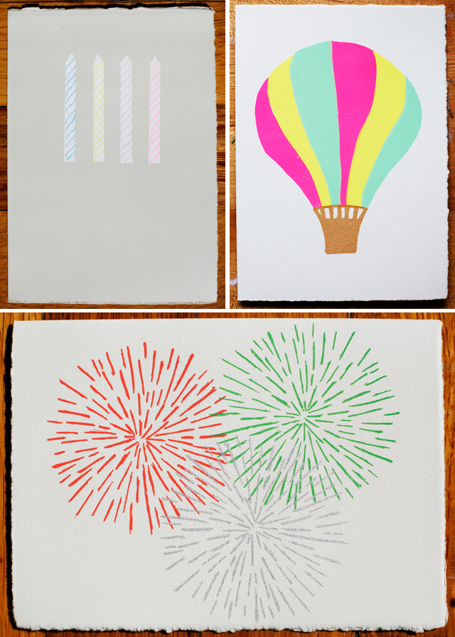 Summer Cards by Gold Teeth Brooklyn - Candles, Balloon, Fireworks