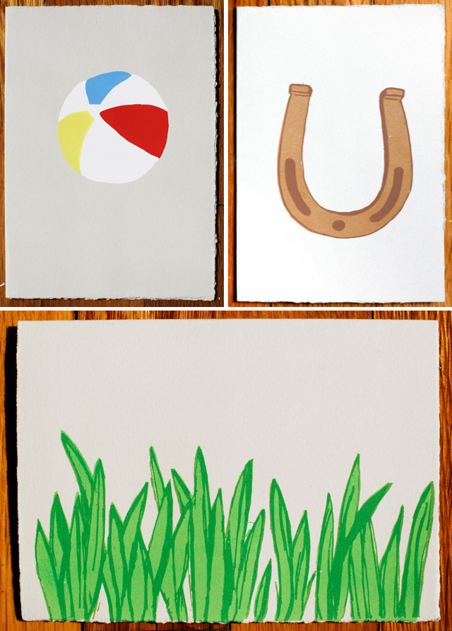 Summer Cards by Gold Teeth Brooklyn - Beach Ball, Horseshoe, Grass