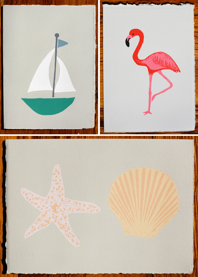 Summer Cards by Gold Teeth Brooklyn - Boat, Flamingo, Shells