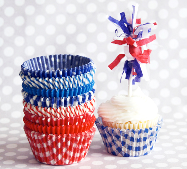 Red White and Blue Cupcake Liners from Shop Sweet Lulu's Yankee Doodle Dandy Collection