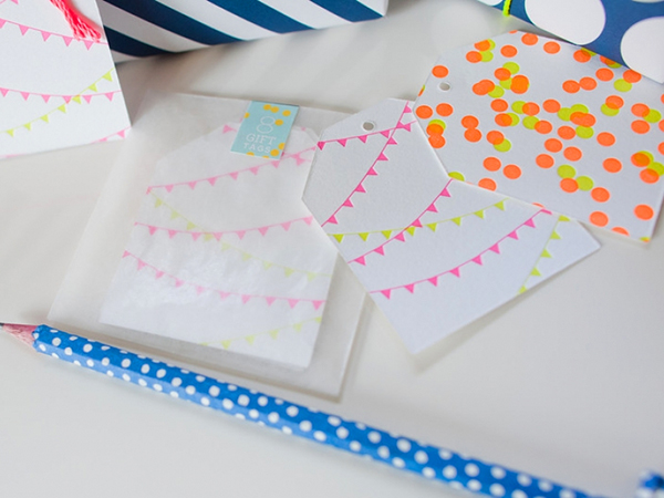 Neon Letterpress Gift Tags by Fig. 2