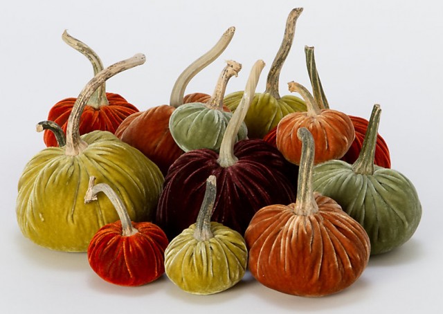 Velvet-Wrapped Pumpkins from Terrain