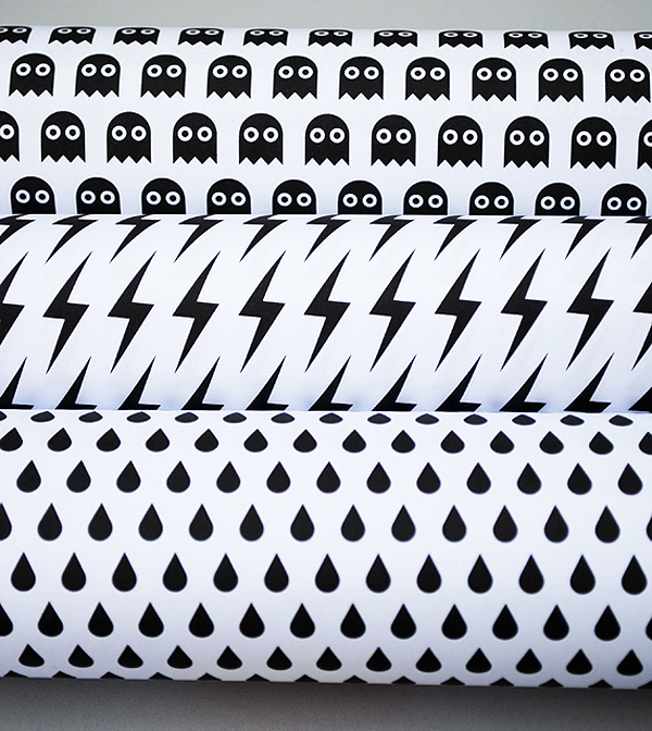 Solid Black and White Wrapping Paper / Gift Wrap