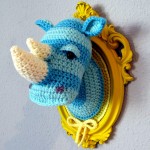 Crocheted Rhino Head by Manafka Mina