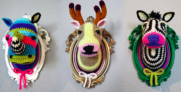 Crocheted Faux Taxidermy by Manafka Mina