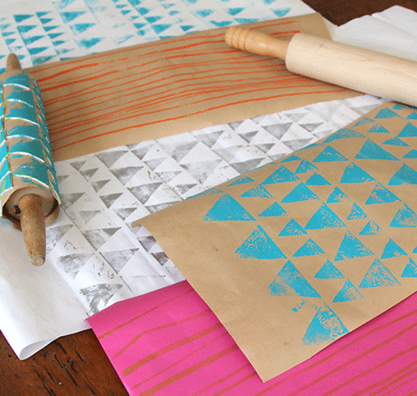 DIY Printmaking with Rolling Pins by EcoSalon