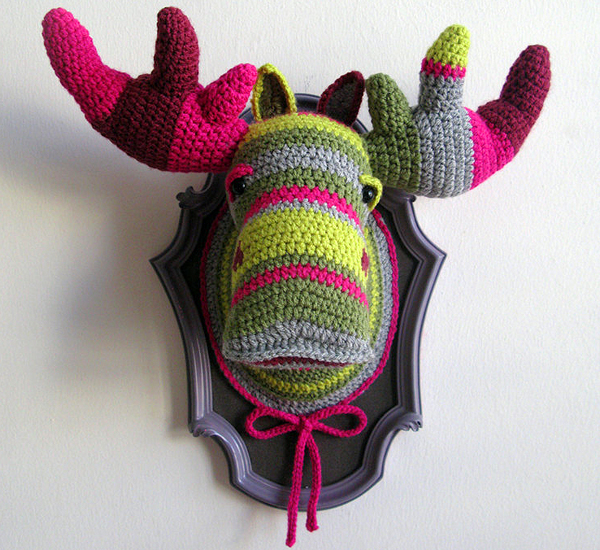 Crocheted Moose Head by Manafka Mina