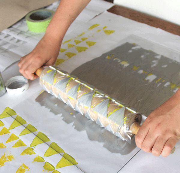 DIY Printmaking with Rolling Pins by EcoSalon