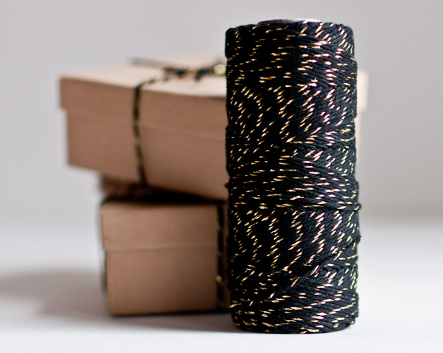 Gold & Black Baker's Twine from Knot & Bow