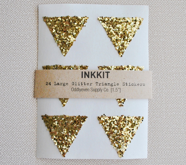 Gold Glitter Triangle Stickers by Inkkit