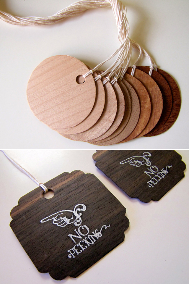 Wood Veneer Gift Tags by Woody Becker